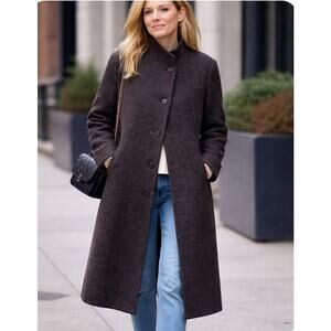 Marimekko Ritva Falla Mohair Wool Black Red Oversize Coat Size S Lagenlook Boho